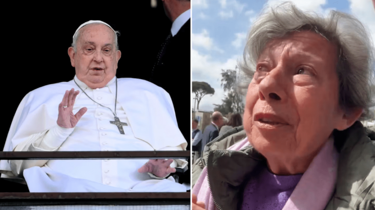 La emoción de la mujer a la que saludó el Papa Francisco.