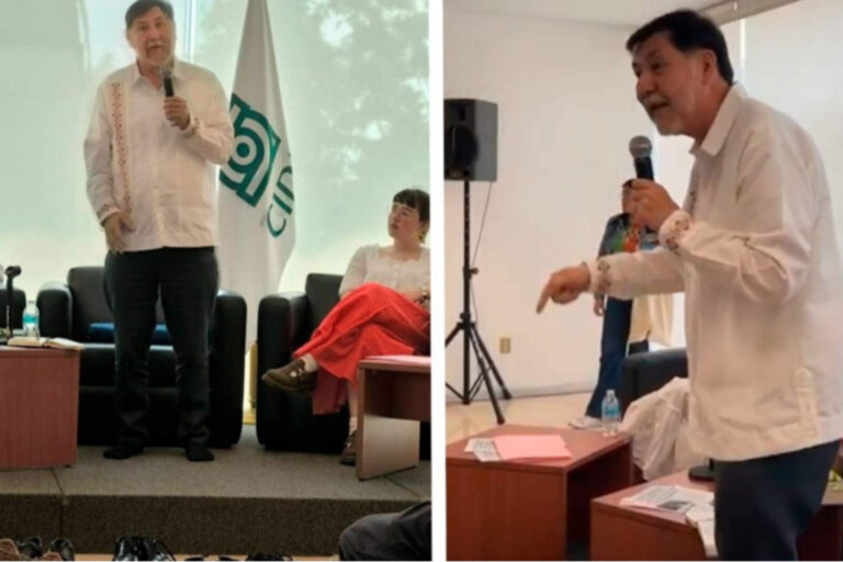 Noroña huyó del CIDE tras ser increpado por estudiantes por el caso Teuchitlán