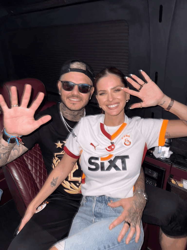 Mauro Icardi y la China Suárez celebraron después de la consagración del Galatasaray.