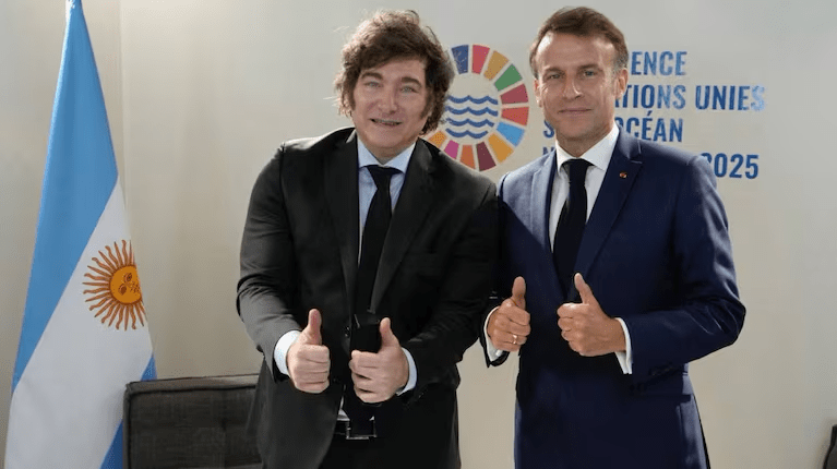 Milei se reunió con Macron y logró el apoyo de Francia para inversiones en minería