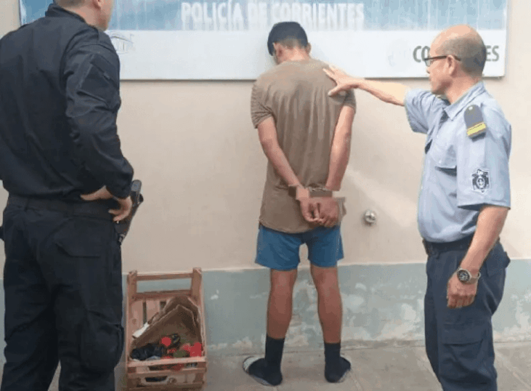 Robó un cajón de morrones y fue detenido.