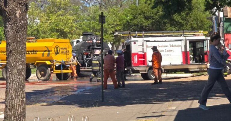 Un camión se prendió fuego mientras transitaba en Monte Caseros