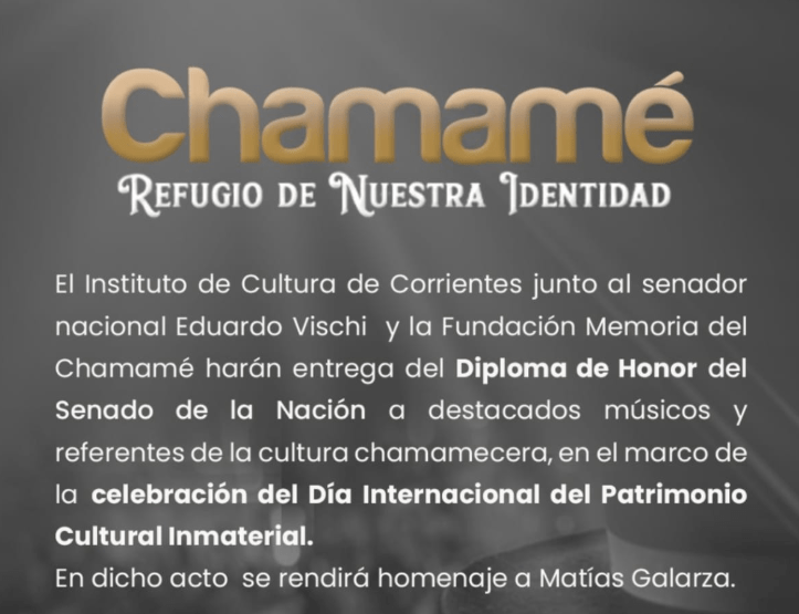 Corrientes celebra su patrimonio vivo con la entrega de diplomas de honor a chamameceros