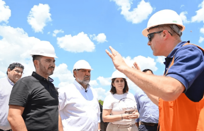 Polich y Valdés recorrieron el inicio de obras del parque solar en Santa Catalina