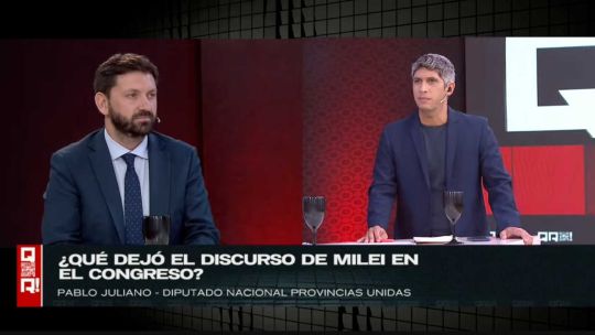 Milei perdió una oportunidad y abrazó el pasado, afirmó Pablo Juliano en QR! tras el discurso de apertura de sesiones