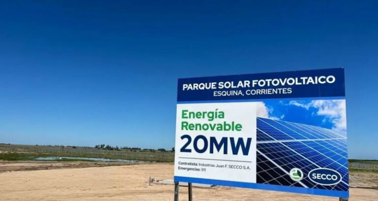 Parques solares para Bella Vista y Esquina, con un sostenido avance