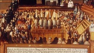 Ilustración histórica de la plaza Mayor de Corrientes en el siglo XVIII.