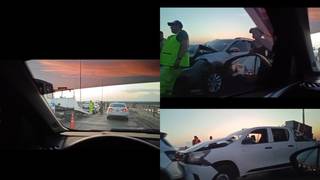 Vista del puente General Manuel Belgrano con tráfico congestionado