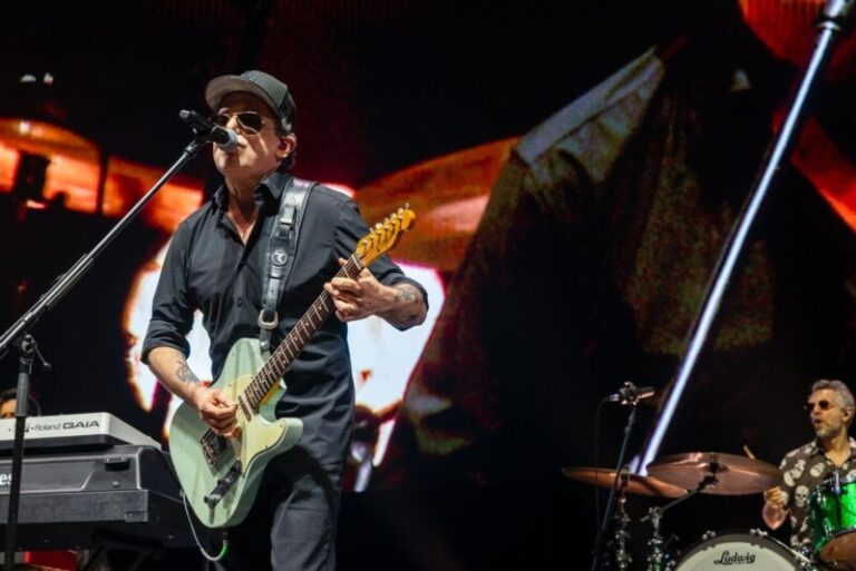Andrés Calamaro durante un concierto en vivo.