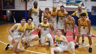 Ilustración de un partido de básquet representando el enfrentamiento entre Comunicaciones y Barrio Parque.