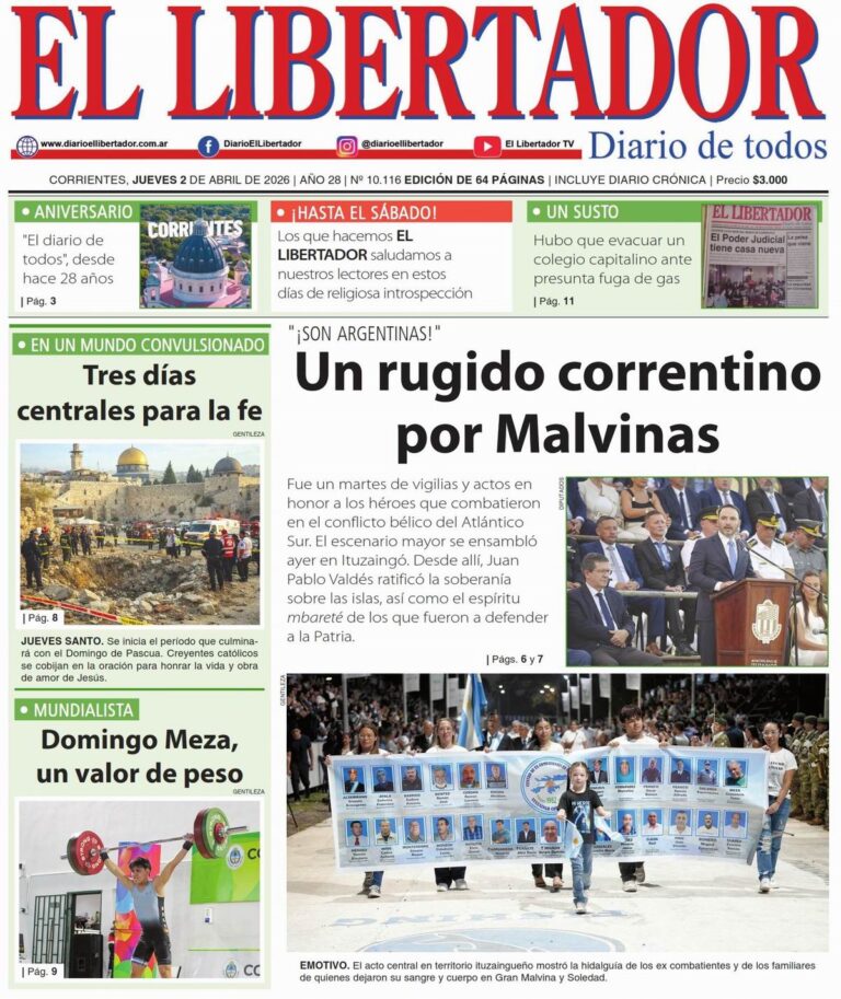 Logotipo o portada del Diario El Libertador de Corrientes, edición digital.