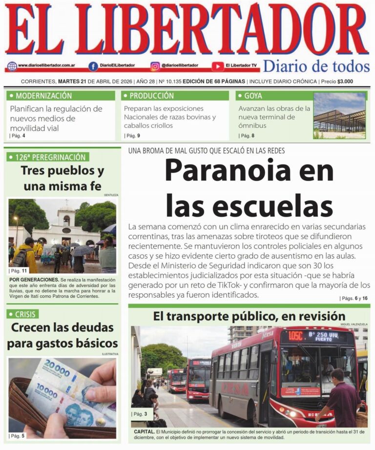 Logotipo o portada representativa del Diario El Libertador de Corrientes