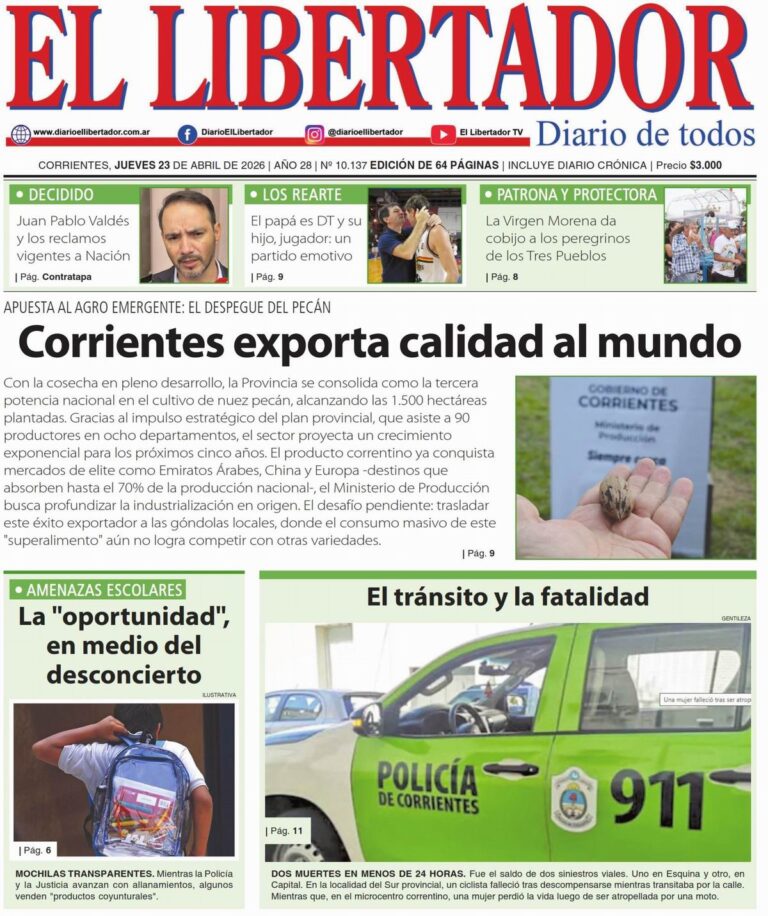 Logotipo o portada del Diario El Libertador de Corrientes