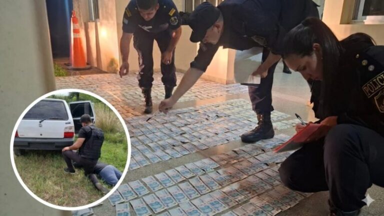 Efectivos policiales durante un operativo de seguridad en zona rural de Corrientes