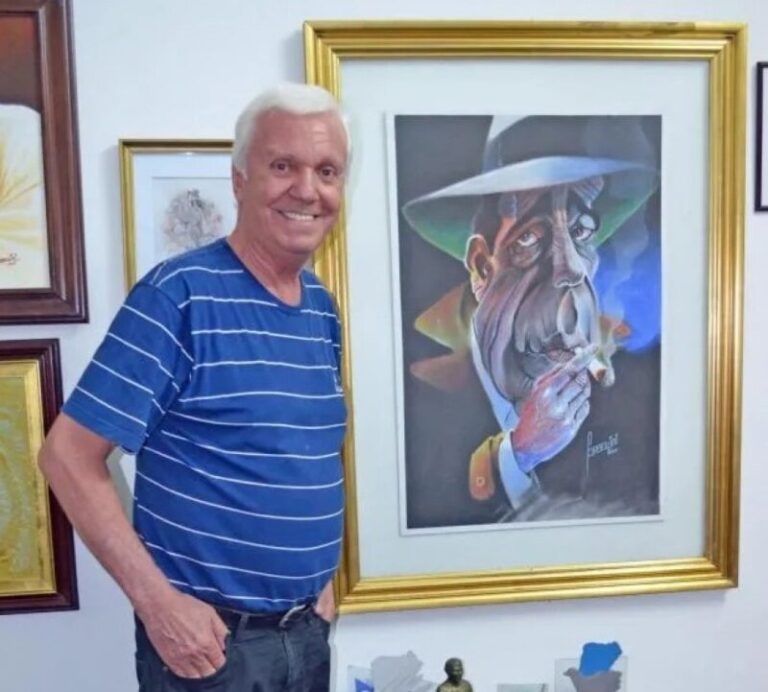 Retrato de Osmar Cacho Sorbellini, dibujante y caricaturista correntino