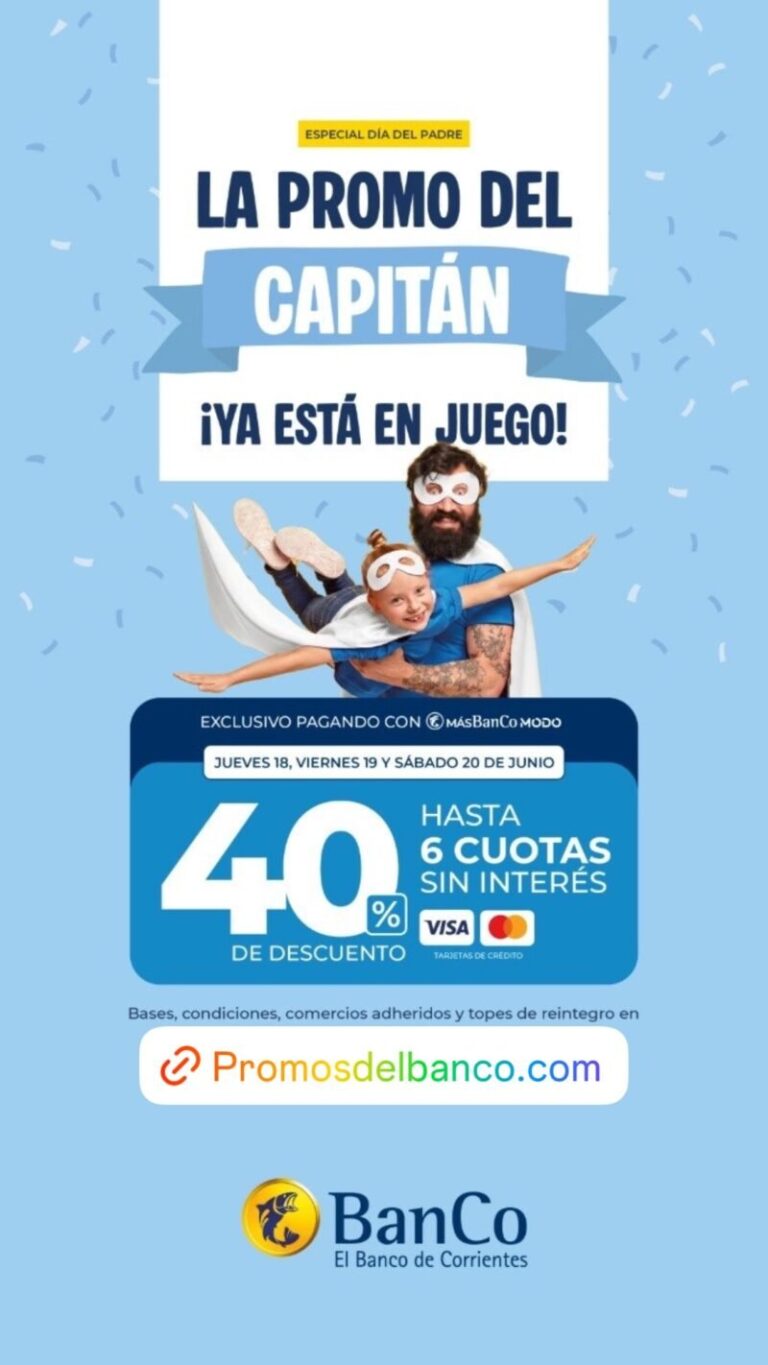 Logo del Banco de Corrientes y promoción del Día del Padre