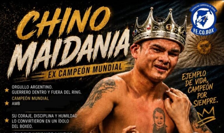 Marcos Chino Maidana en evento boxístico en Curuzú Cuatiá