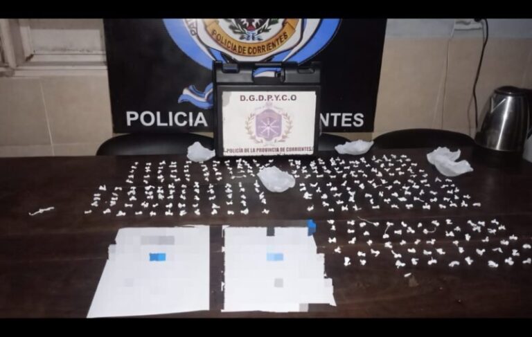 Detención de un joven con 300 dosis de cocaína en el barrio Quinta Ferré, Corrientes