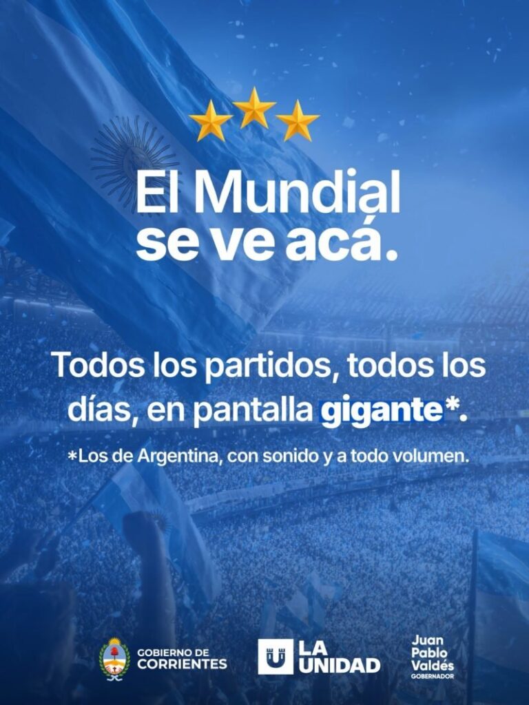 Pantalla gigante en el complejo La Unidad de Corrientes para ver los partidos de la Selección Argentina