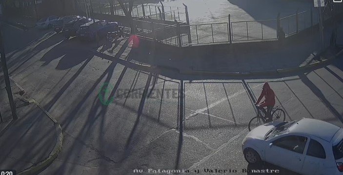 Esquina de Avenida Patagonia y Valerio Bonastre donde ocurrió el siniestro vial