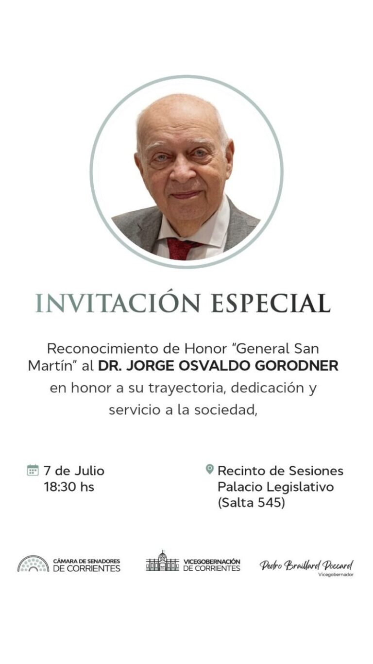 Vicegobernador Néstor Pedro Braillard Poccard y doctor Jorge Osvaldo Gorodner en acto de distinción del Senado