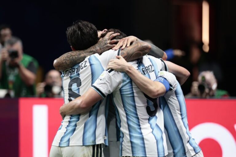 Jugadores de la Selección argentina celebrando un gol ante Egipto en el Mundial 2026