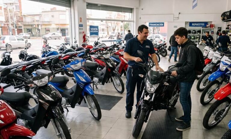 Gráfico de barras que muestra la evolución de patentamientos de motos y autos en Corrientes en junio de 2026