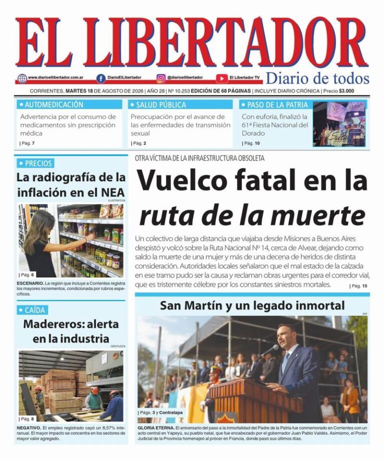 Portada del diario digital del 18 de agosto de 2026