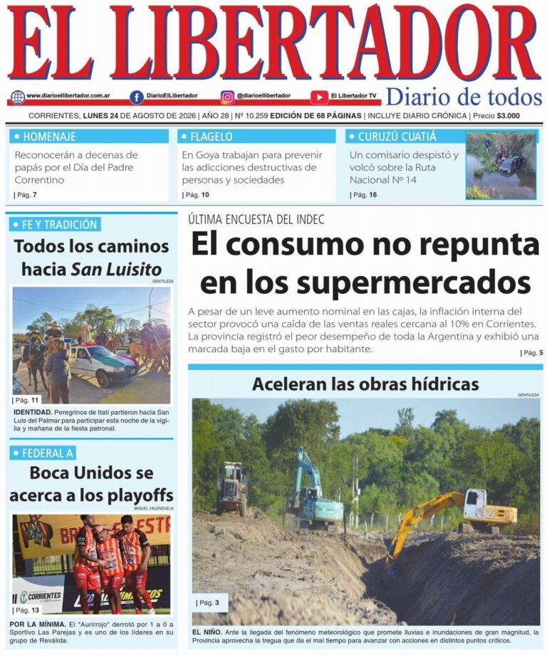 Portada del diario digital del 24 de agosto de 2026