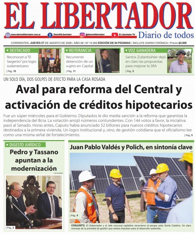 Portada del diario digital del 27 de agosto de 2026