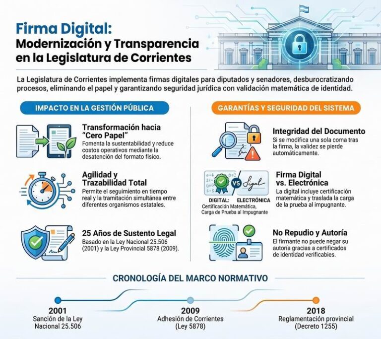 Acto de inscripción de firmas digitales en la Legislatura de Corrientes