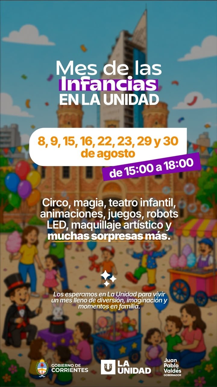Actividades del Mes de las Infancias en el predio de La Unidad, Corrientes