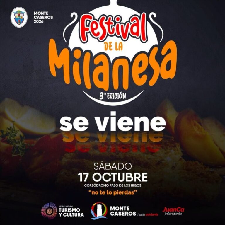 Cartel del Festival de la Milanesa en Monte Caseros