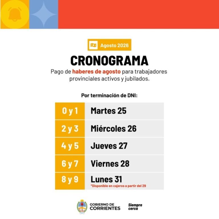 Pago de sueldos a trabajadores estatales en Corrientes