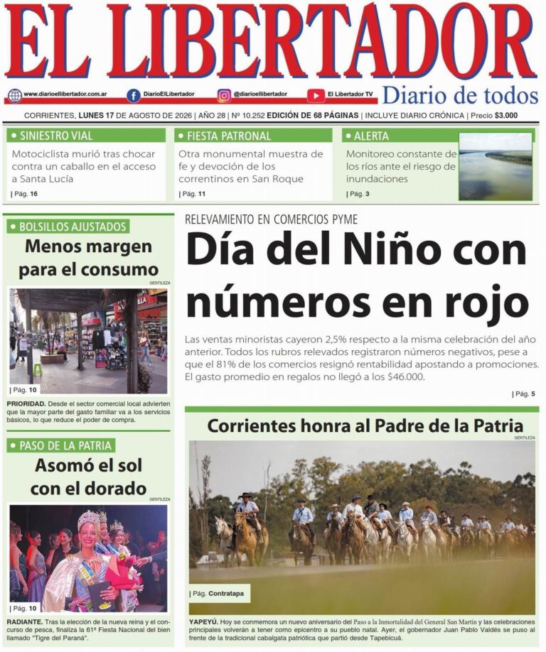 Tapa y contratapa de la edición del 17 de agosto de 2026
