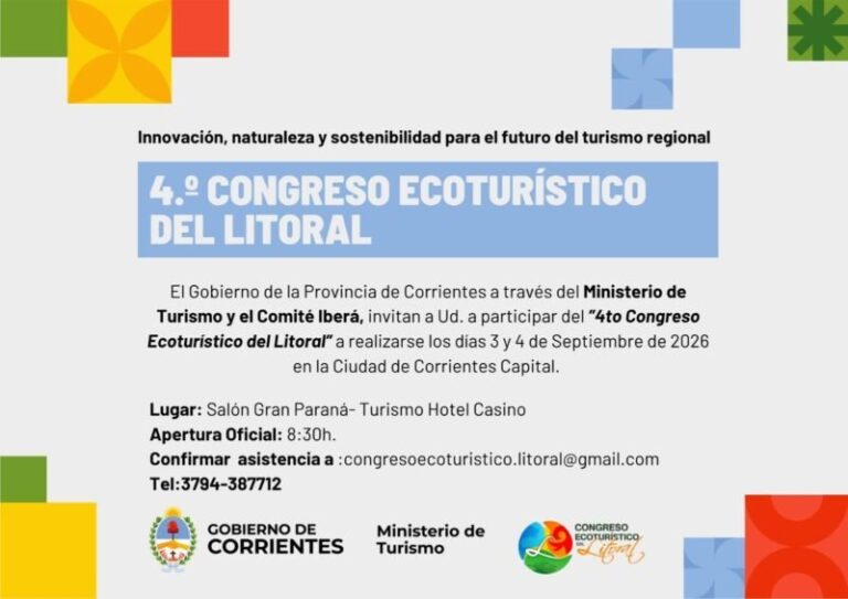 Salón Gran Paraná del Turismo Hotel Casino, sede del 4º Congreso Ecoturístico del Litoral en Corrientes