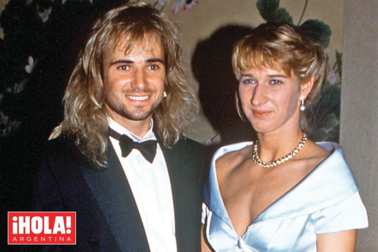 Andre Agassi y Steffi Graf en una gala de campeones de Wimbledon