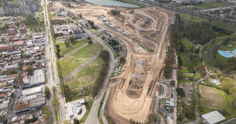 Vista aérea del Autódromo Oscar y Juan Gálvez durante las obras de renovación