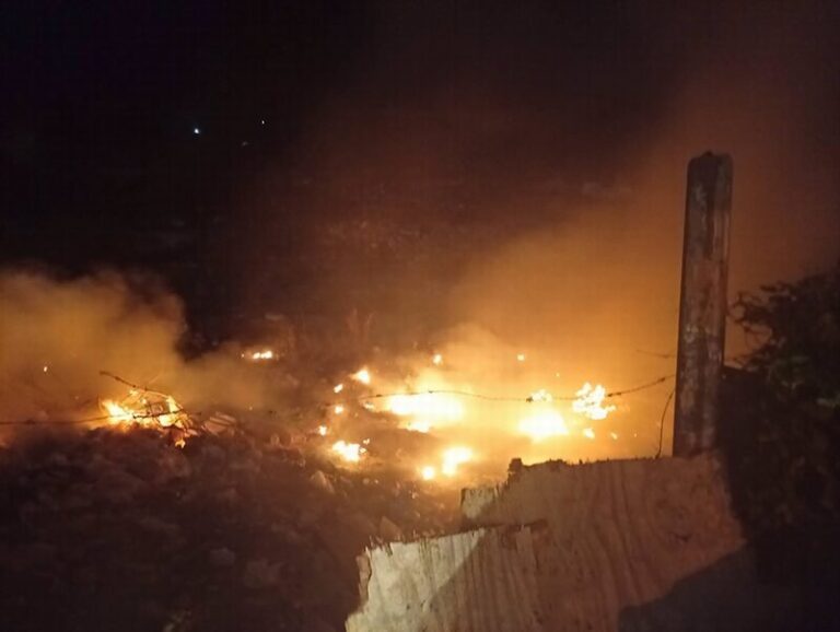 Bomberos Voluntarios de Corrientes trabajando en un incendio de pastizales