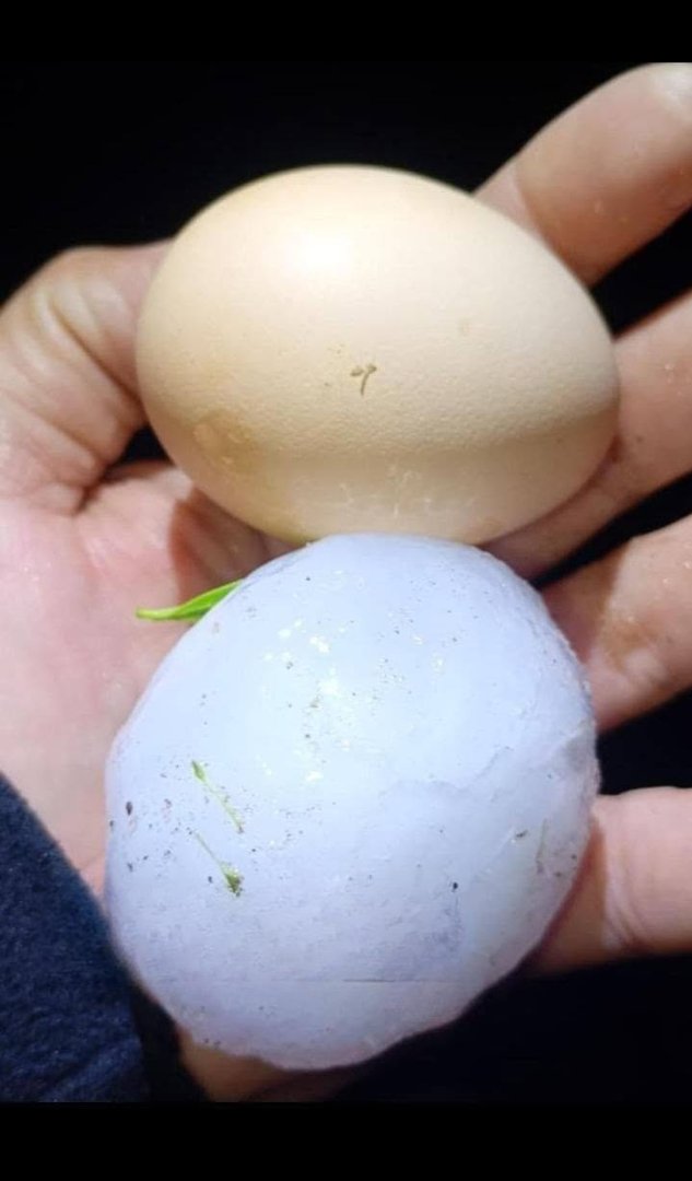 Granizo de gran tamaño en la zona de Yapeyú, Guaviaraví y La Cruz