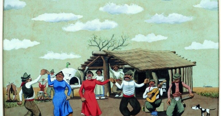 Obra de Florencio Molina Campos con motivos gauchos