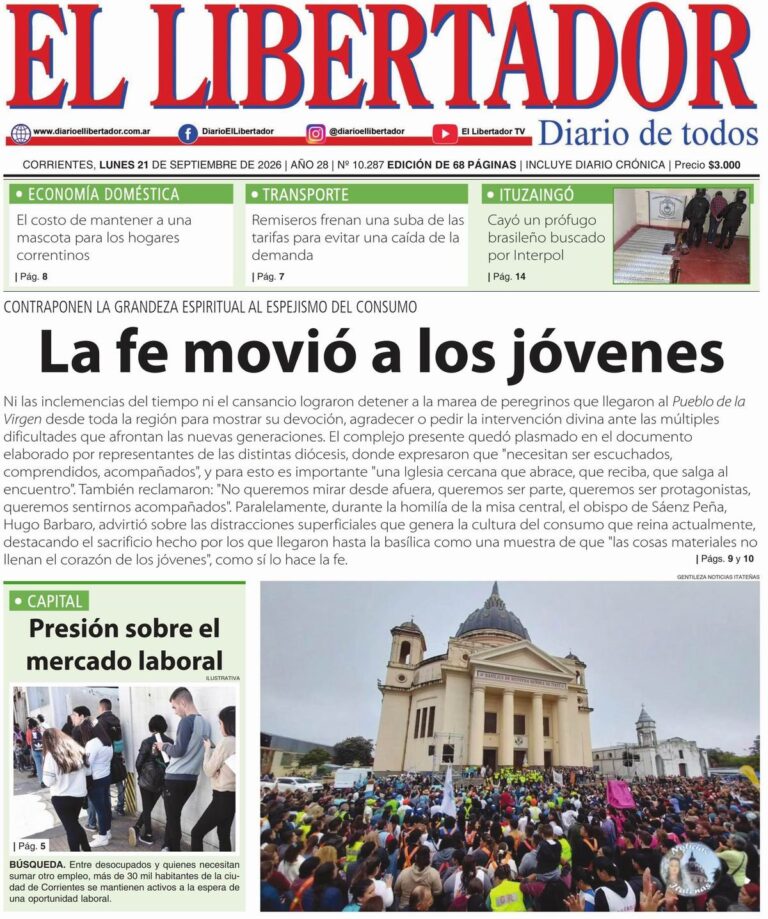 Portada del diario digital del 21 de septiembre de 2026