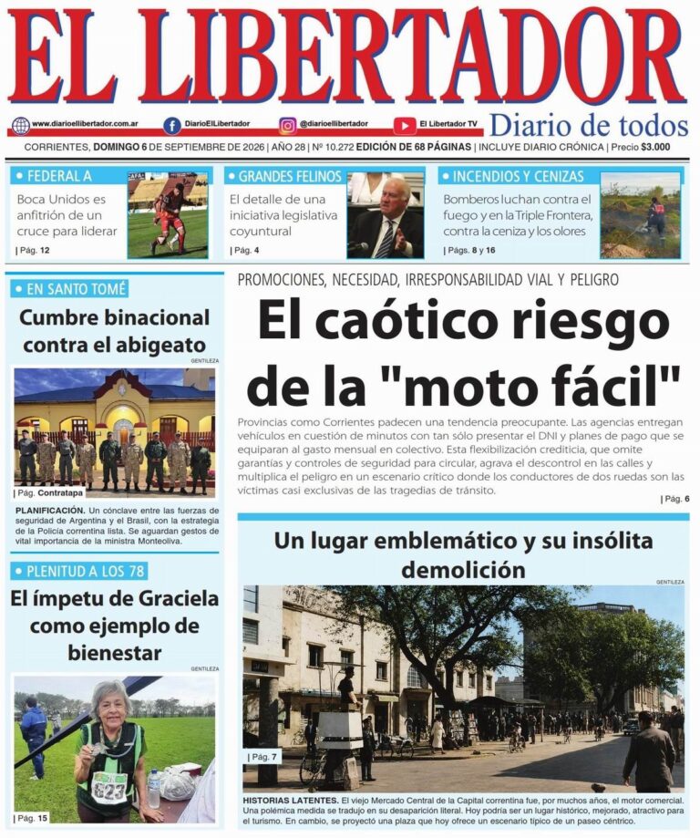 Portada del diario digital del 6 de septiembre de 2026