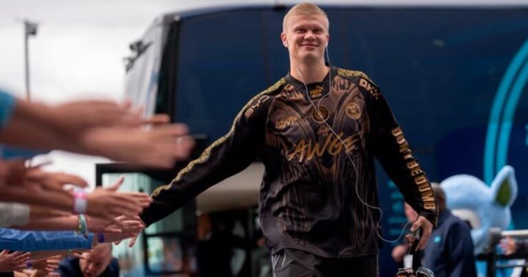 Erling Haaland, delantero del Manchester City, durante un partido