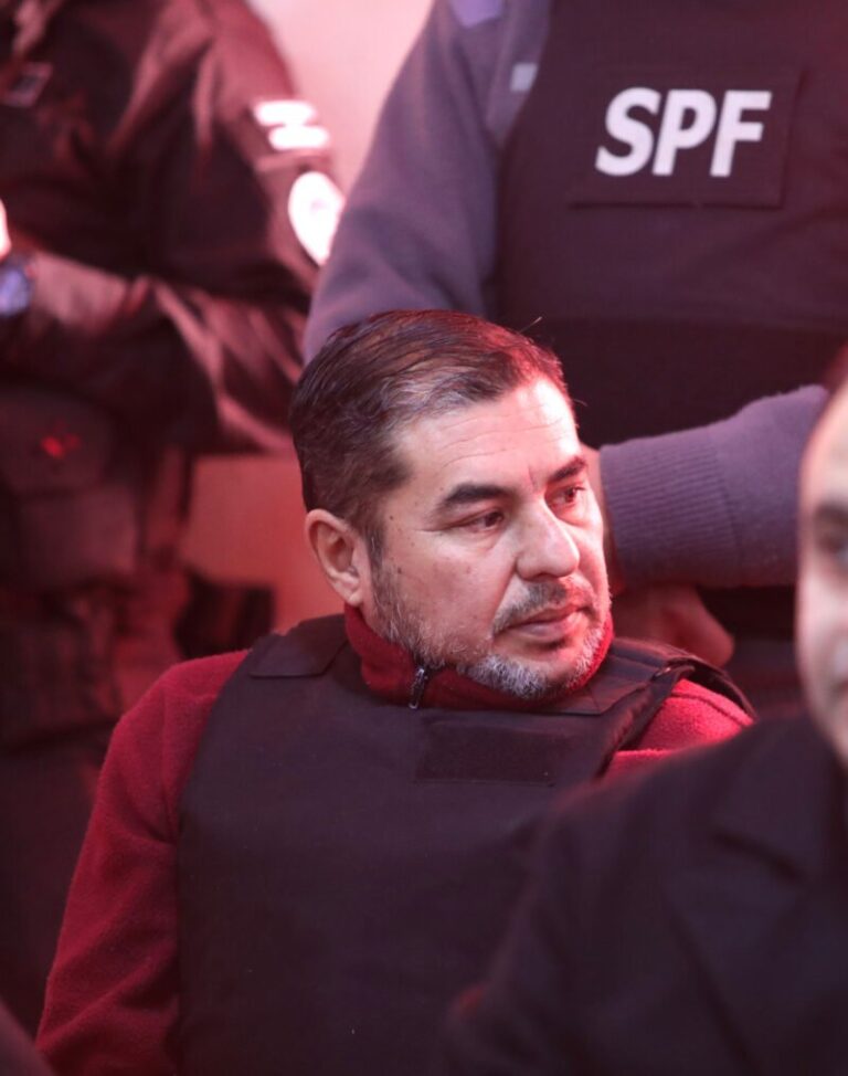 Excomisario Walter Maciel declarando ante el tribunal en el juicio por la desaparición de Loan