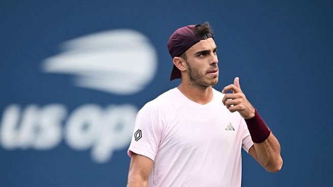 Francisco Cerúndolo durante su partido de primera ronda del US Open