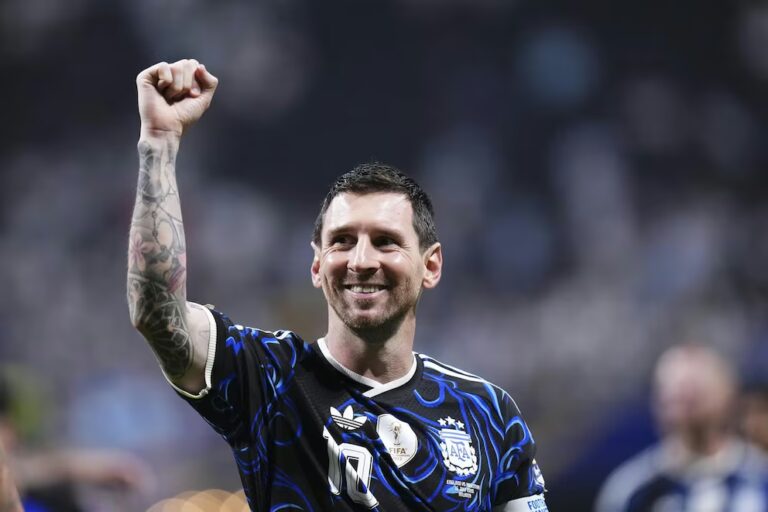 Lionel Messi durante un partido con la Selección Argentina