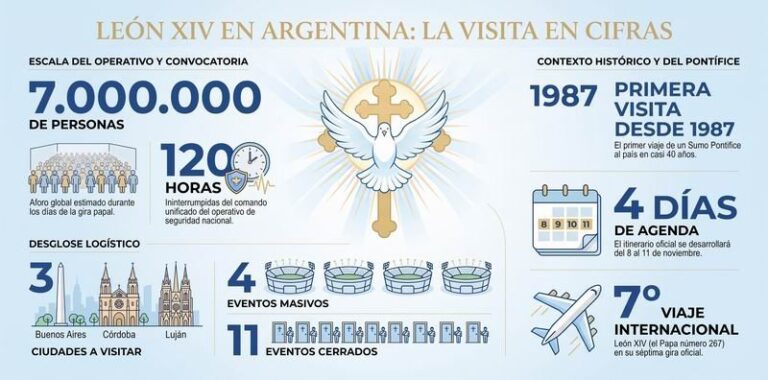 Conferencia de prensa en Casa Rosada para presentar el programa de la visita del Papa León XIV