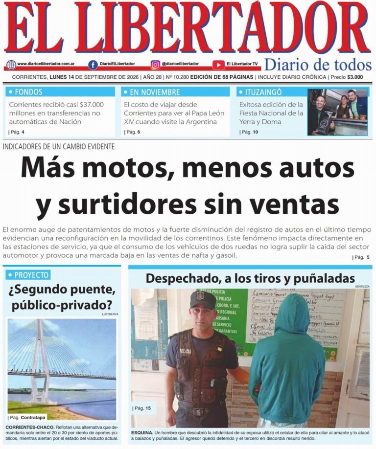 Resumen de noticias del 14 de septiembre de 2026 en Corrientes