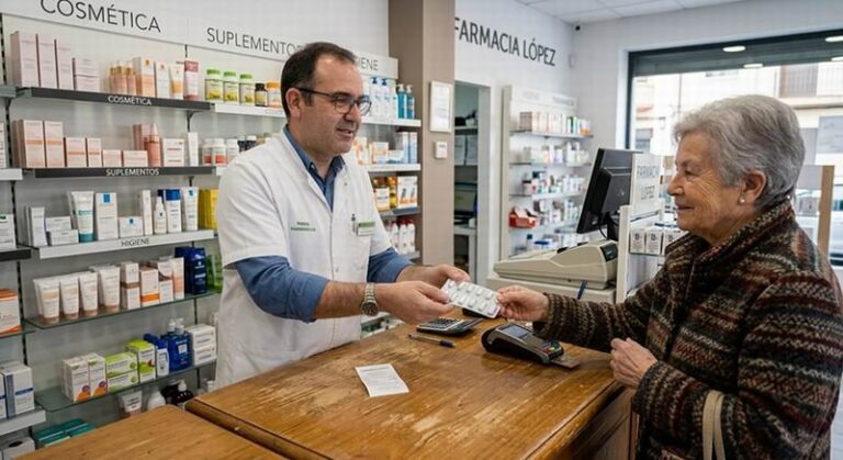 Farmacia en Corrientes con estanterías de medicamentos
